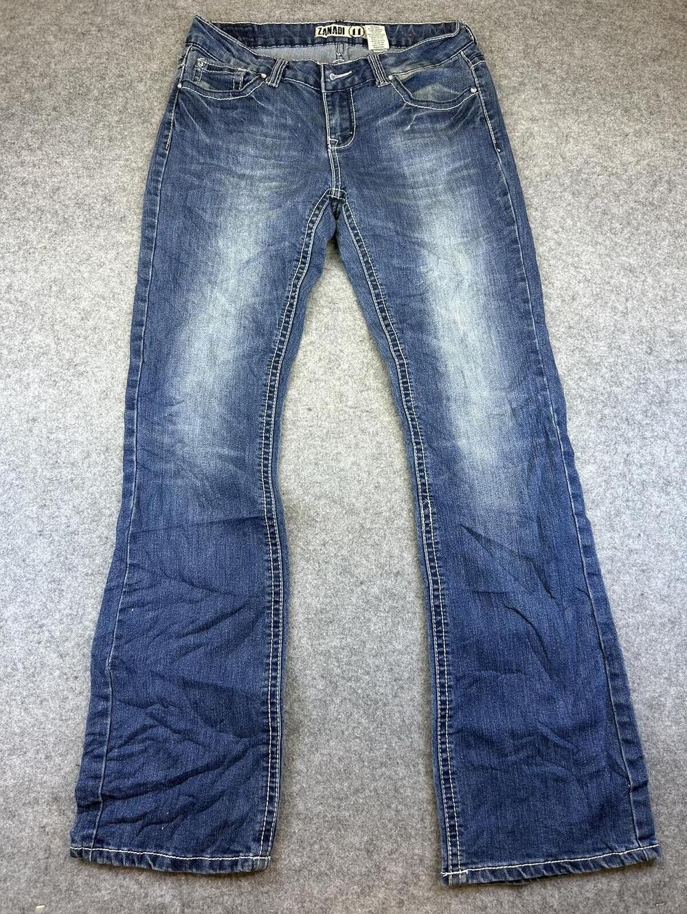 Zanadi Jeans Women Size 11 Embellished Bootcut Denim Y2K 30x31 Low Rise